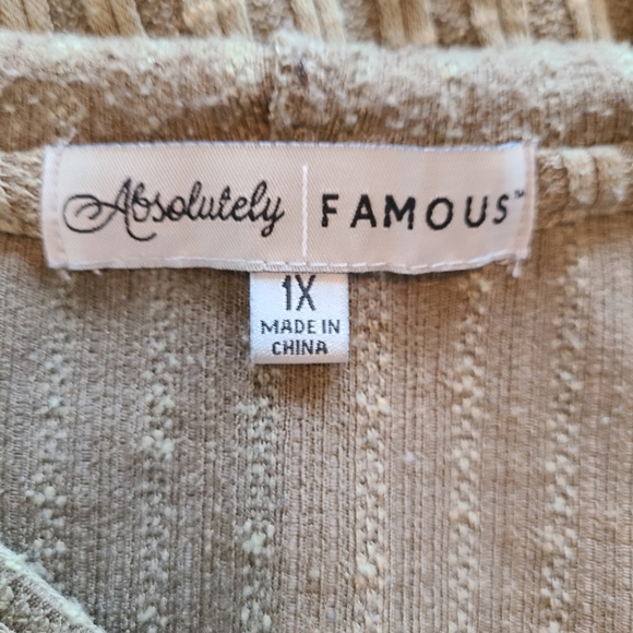 Absolutely Famous Woman's Long Sleeve Sweater Hoodie,  Size: 1X Color: OD Green - Picture 8 of 14